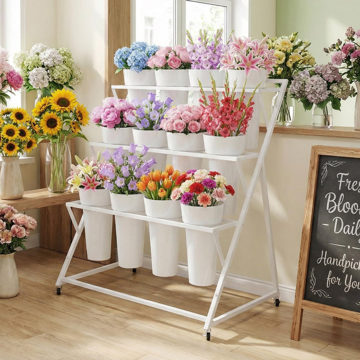 Asee'm indoor-outdoor stand ideal for gardens, weddings and events