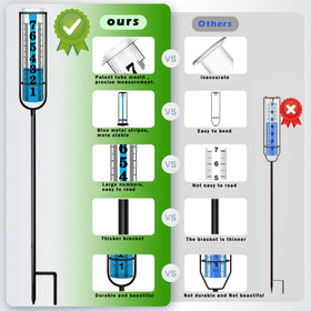 Asenron rain gauge blue water visual enhances readability in bright sun.