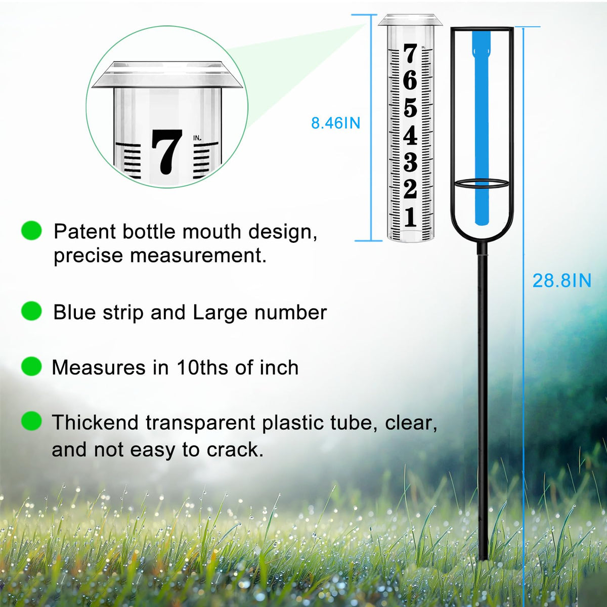 Asenron rain gauge cast iron frame provides sturdy garden support.