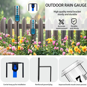 Asenron rain gauge installation in garden shows easy setup and secure mounting.
