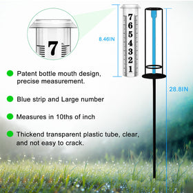 Asenron Rain Gauge Outdoor with blue contrast improves readability from a distance.