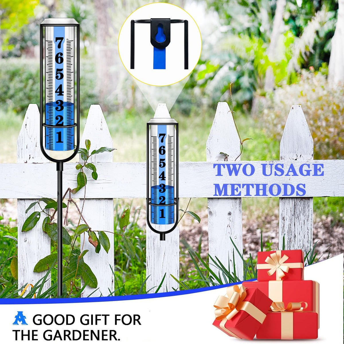 Asenron Rain Gauge Outdoor sturdy iron frame withstands outdoor use.