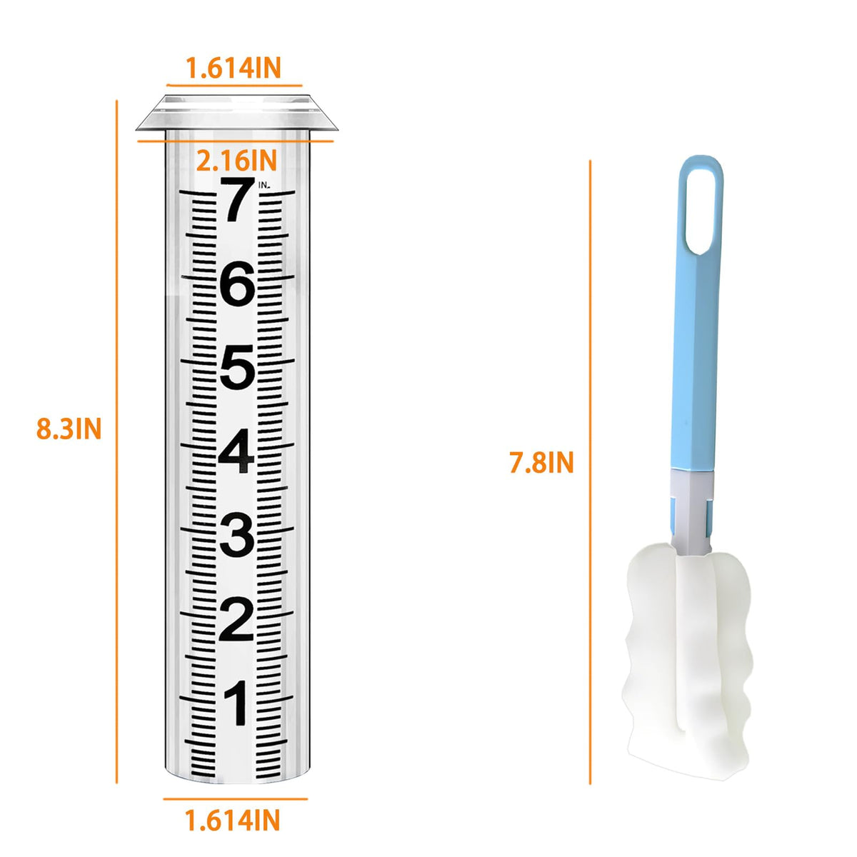 Includes brush for cleaning the Asenron rain gauge tube.