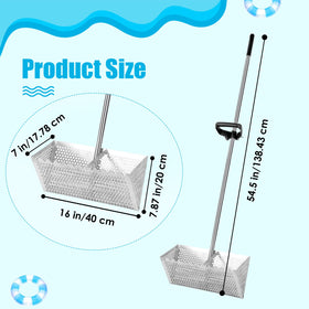 AshKiz Sand Flea Rake showing the 51-inch detachable handle for extended reach on sand.