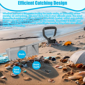 AshKiz rake featuring an auxiliary handle for comfortable leverage during cleanup.
