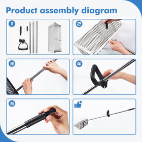 AshKiz Sand Flea Rake packaging includes quick-install parts for easy setup.