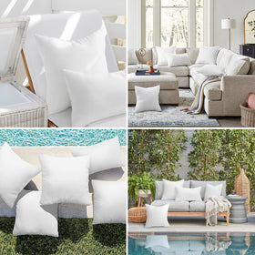 Ashler pillow insert set of 4 arranged for coordinated outdoor decor.