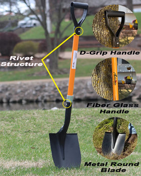 AshmanOnline comfort grip handle supports two-handed control during heavy digs.