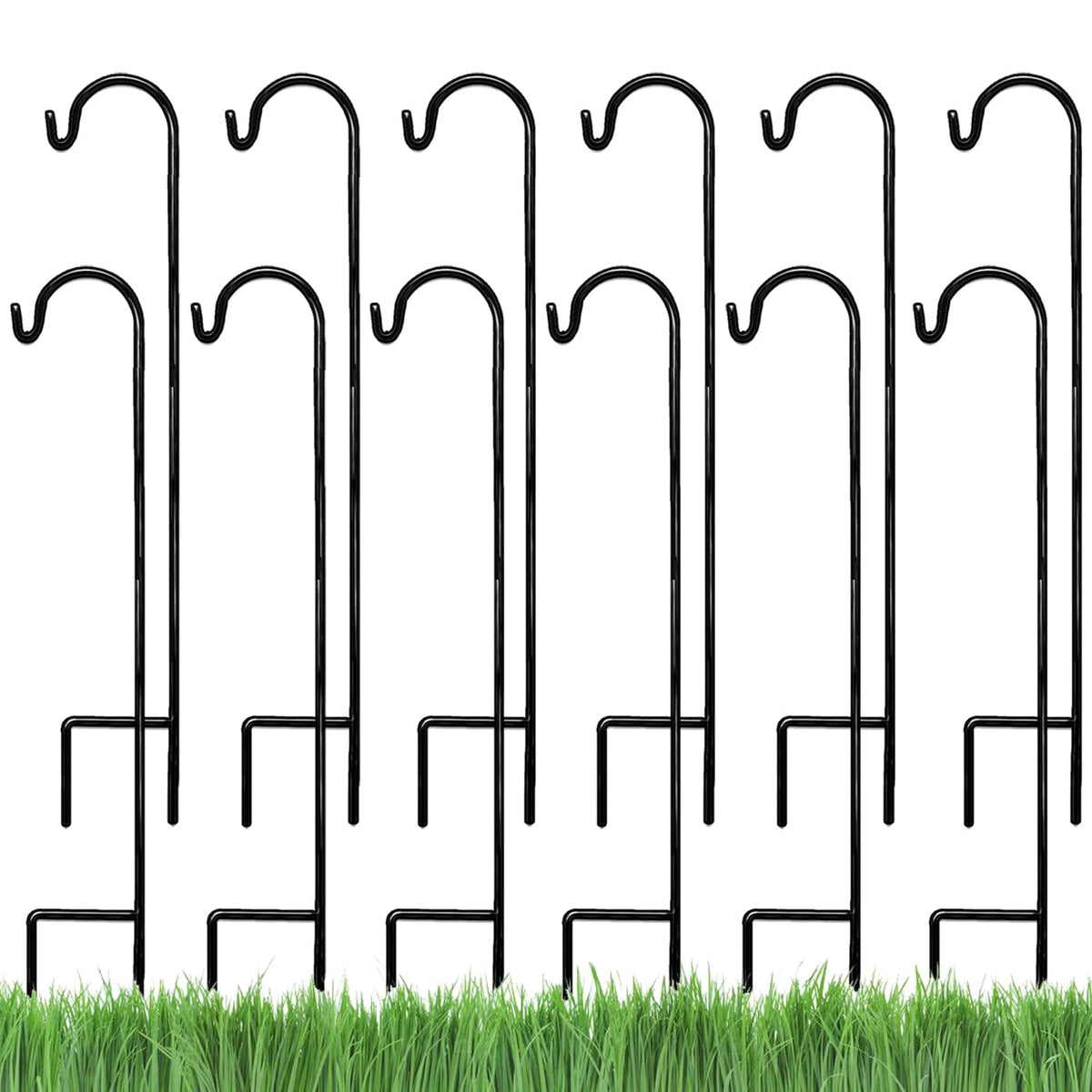 AshmanOnline 35-inch shepherd hook in black finish for durable outdoor displays.