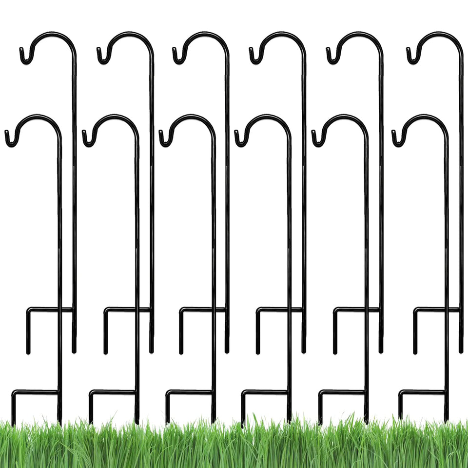 AshmanOnline 35-inch shepherd hook in black finish for durable outdoor displays.