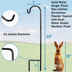 AshmanOnline Shepherds Hook with bird feeder station for a backyard display.
