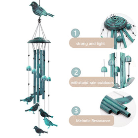 Askhald lifelike bird silhouettes enhance visual appeal, with ambient breeze music.