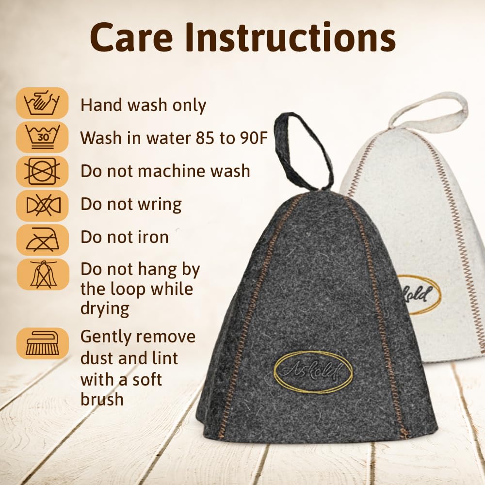 ASKOLD wool sauna hat for daily use in home spa or sauna.