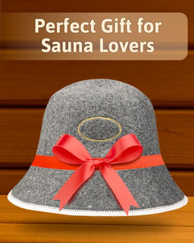 ASKOLD sauna hat gray dimensions image helps confirm fit for most users.