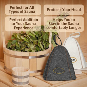 ASKOLD wool sauna hat white and grey great decor.