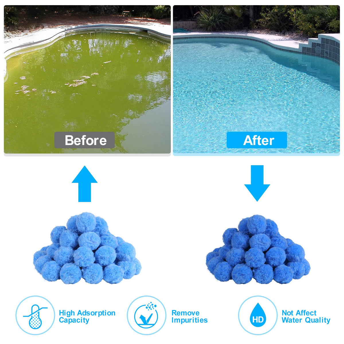 Askyli pool filter balls revive like-new performance after periodic washing