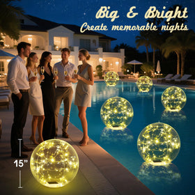 Askyli quick-inflate 15-inch pool light enables fast setup for parties.