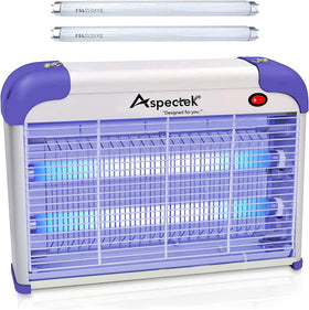 ASPECTEK 20W bug zapper front view showing dual-sided attraction for flying insects
