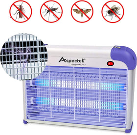 ASPECTEK 20W bug zapper side view highlighting compact footprint for small rooms