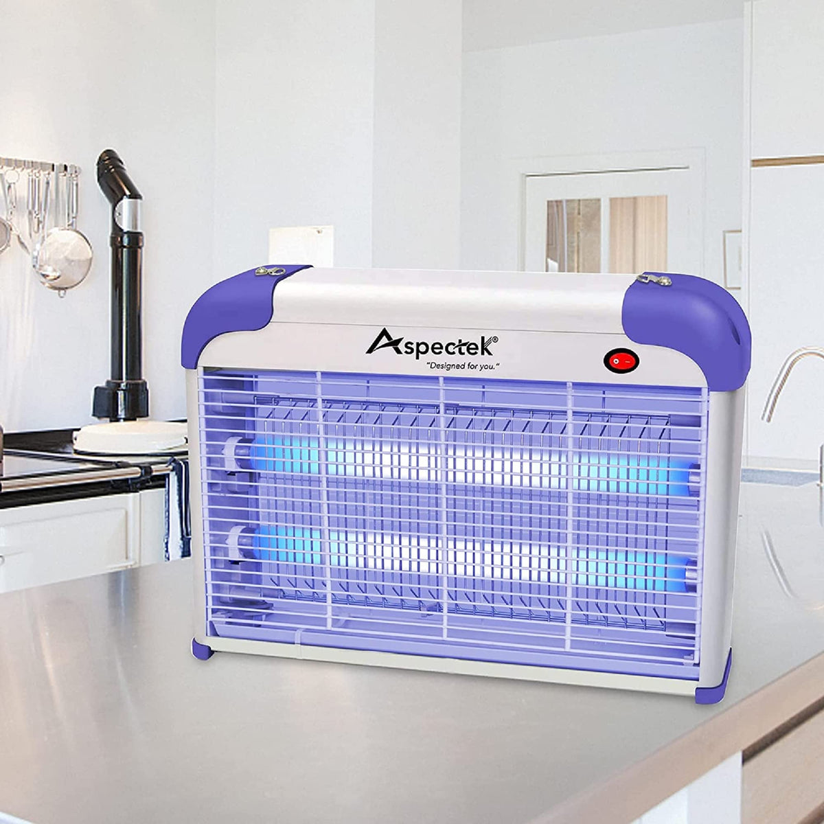 ASPECTEK 20W bug zapper with UV lamp highlighting indoor use