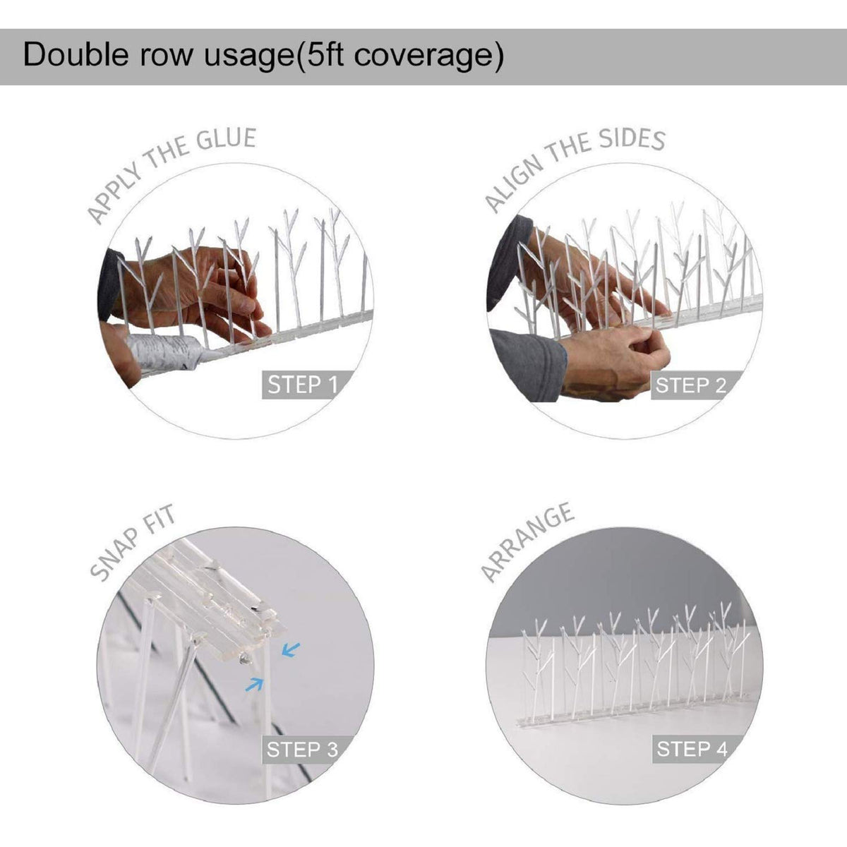 ASPECTEK 10ft coverage protects wide ledges from droppings and nests.