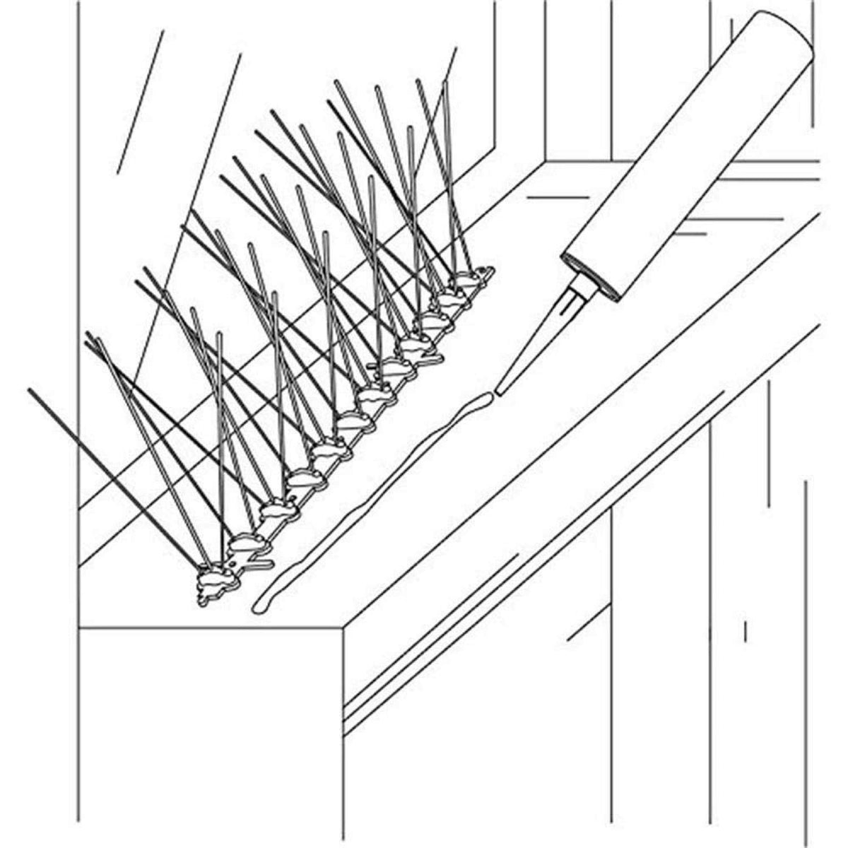 ASPECTEK spikes' flexible base bends 360 degrees for curved surfaces.