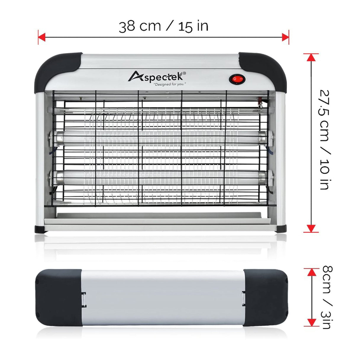 Aspectek Insect Killer high-voltage grid eliminating pests while keeping pets safe