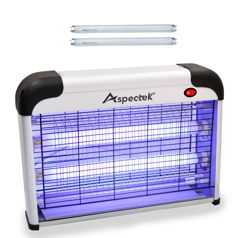 Aspectek Insect Killer indoor lamp showing safe pest attraction with chemical-free control