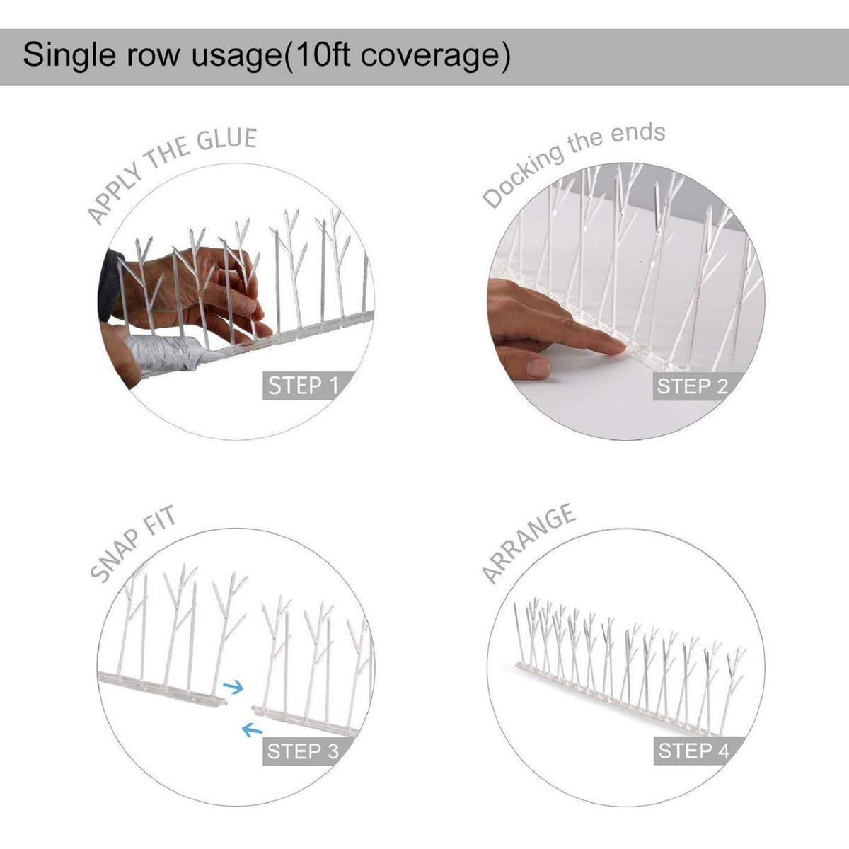 ASPECTEK polycarbonate spikes are UV-protected for long-lasting outdoor use.