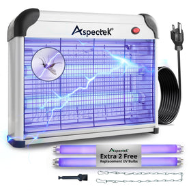 ASPECTEK bug zapper front view for indoor spaces and plug-in setup