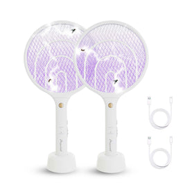 Aspectek two-pack electric fly swatter for cordless indoor bug control.
