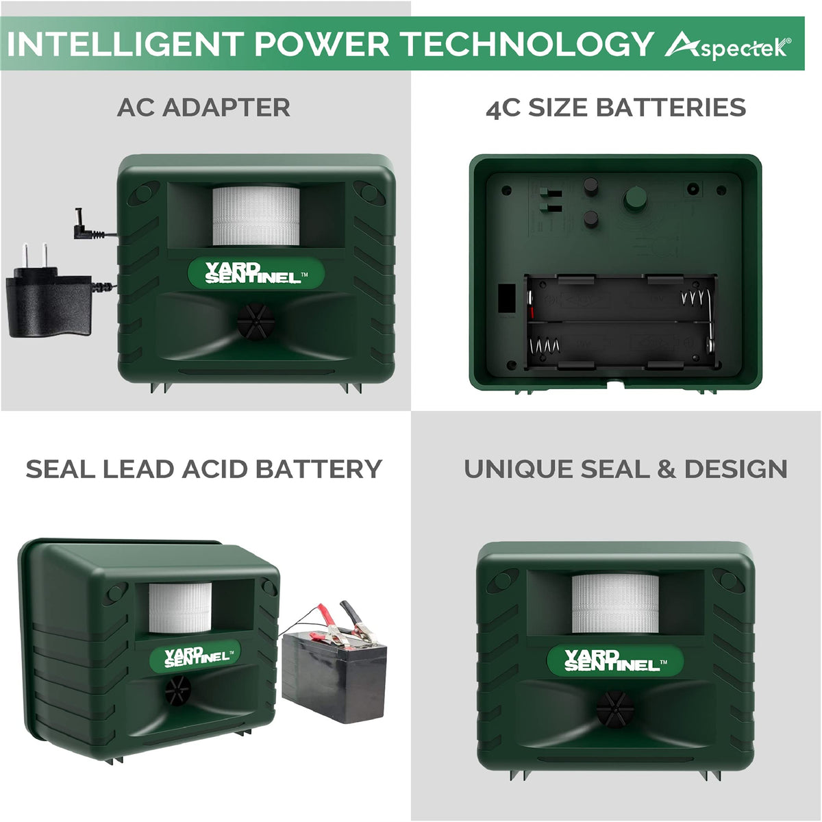 ASPECTEK Yard Sentinel 2Pack coverage up to 5,000 sq ft deters perimeter pests.