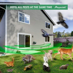ASPECTEK Yard Sentinel 2Pack installation setup for easy placement around sheds and patios.