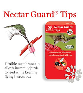 Aspects nectar guard tip on a hummingbird feeder deters bees