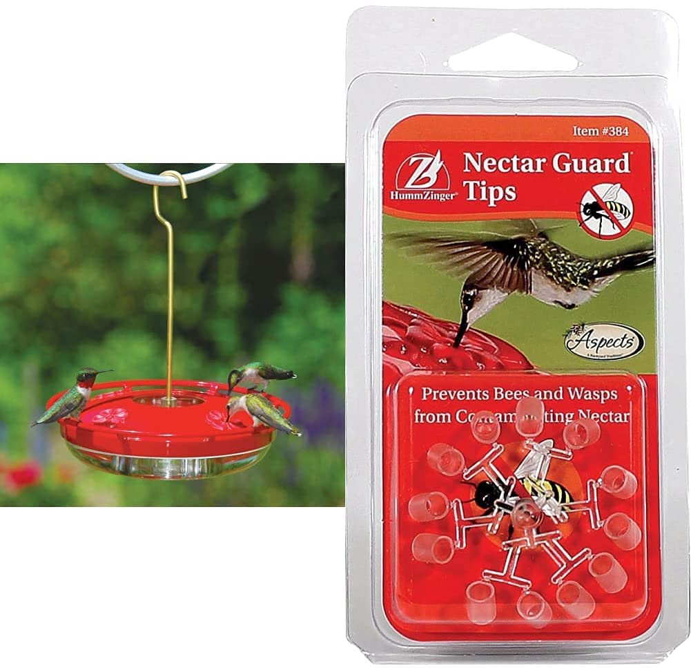 Easy installation of Nectar Guard Tip onto underside feeder cover