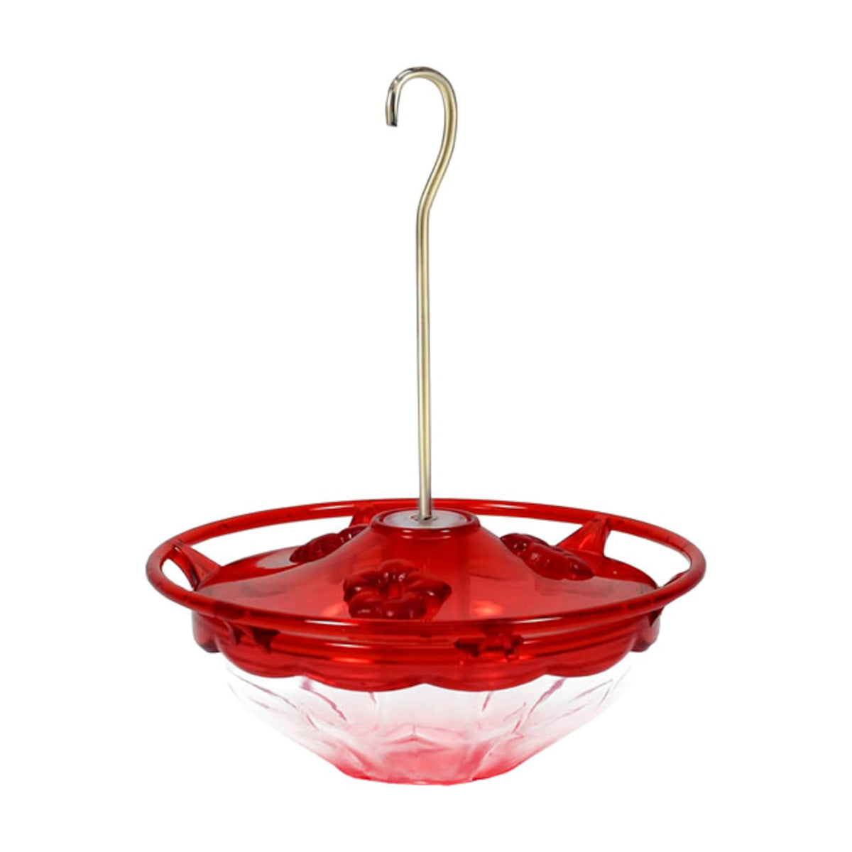 Aspects Mini HummBlossom rose reservoir reveals 4 oz nectar capacity for steady feeding