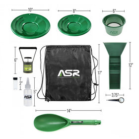 ASR Outdoor dual riffle pans support efficient sweeping of fine gold.