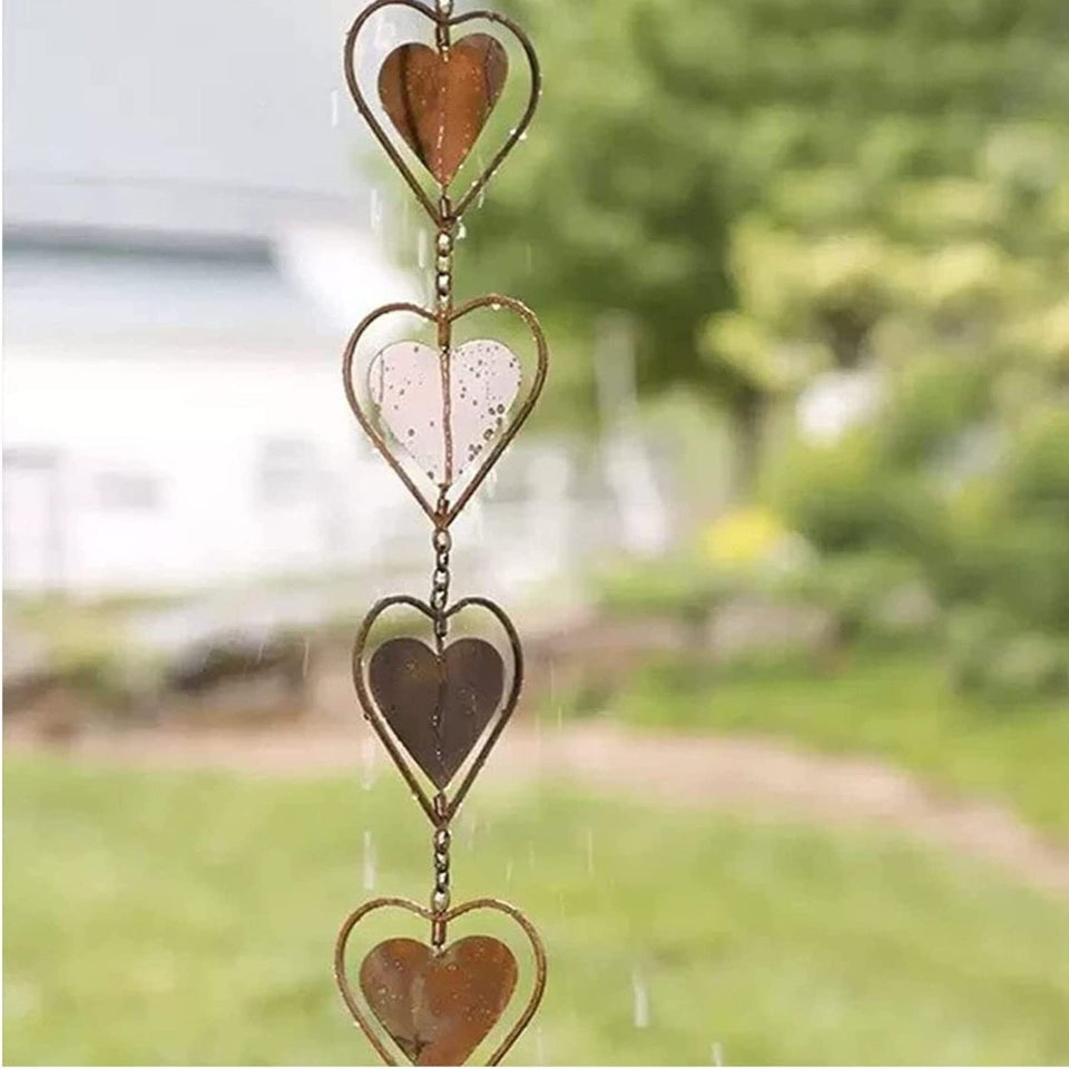 Asrnten convinced8 rain chain with brass finish enhances outdoor décor and guides rain gracefully.