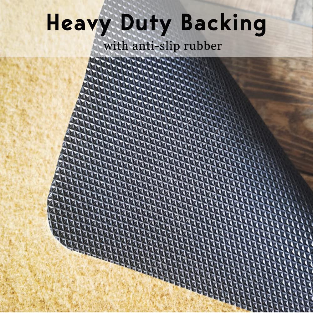 Assaoy durable coconut coir mat withstands weather and frequent use.