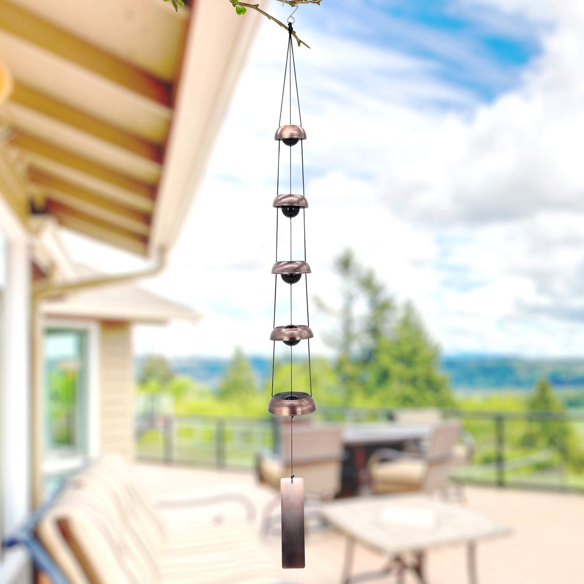 ASTARIN copper wind chimes entryway display welcomes guests with soothing tones.