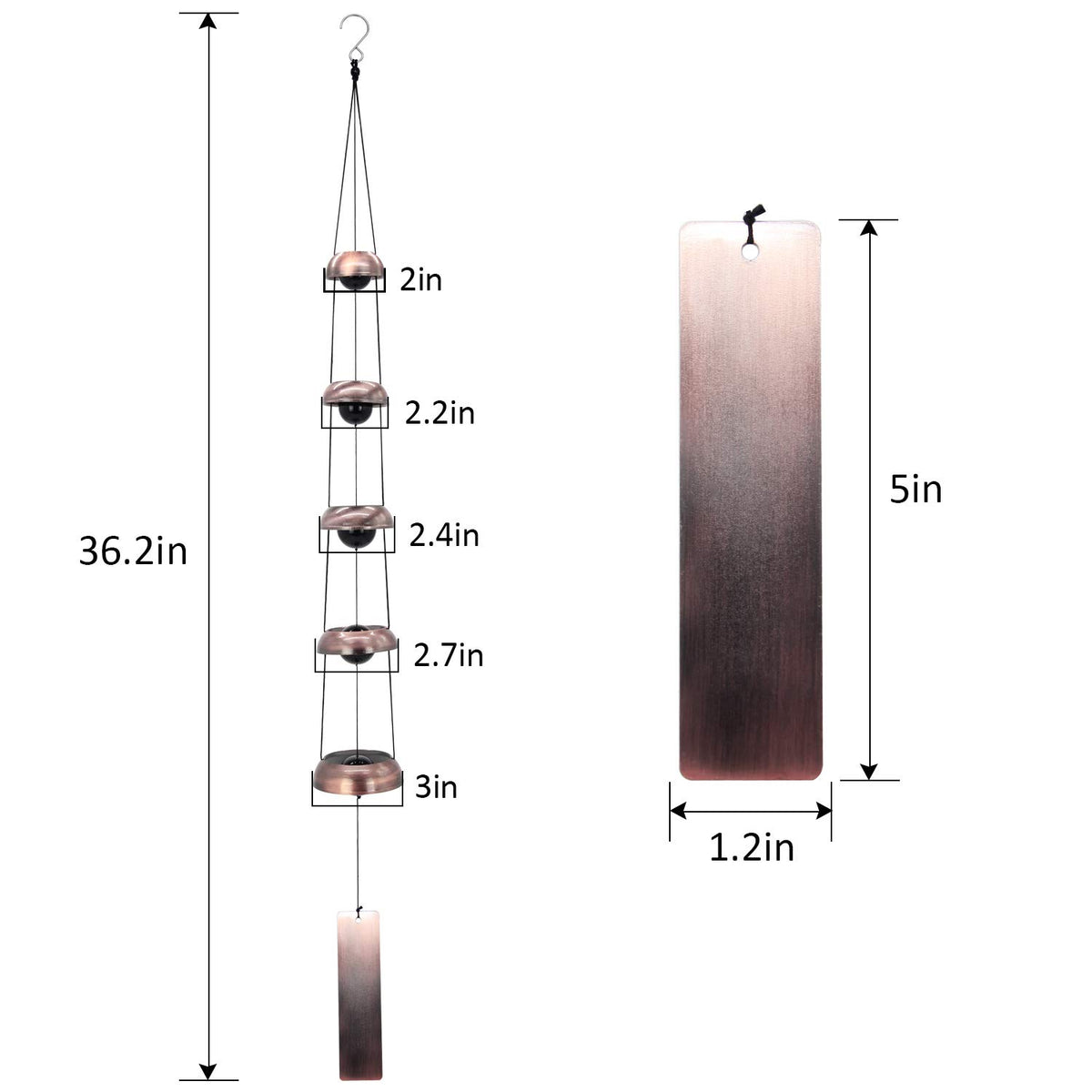 ASTARIN copper wind chimes nylon cord durability withstands wind and rain.
