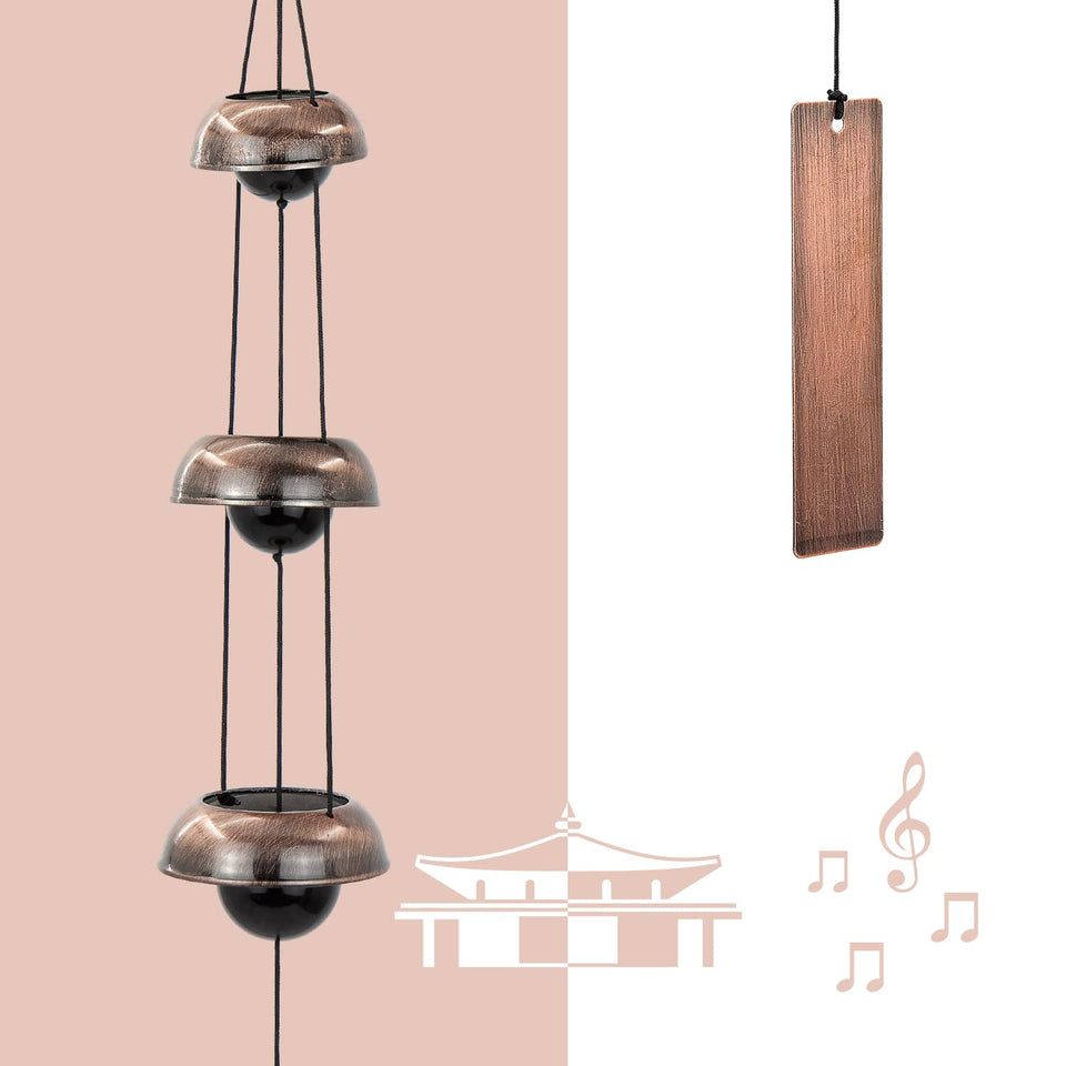 ASTARIN copper wind chimes temple bell design for tranquil outdoor ambience