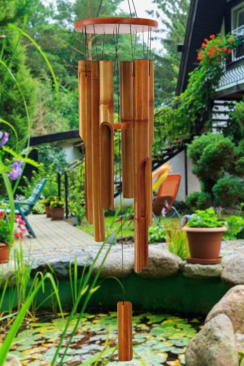 ASTARIN FSC-certified wood wind chimes durable and eco-friendly