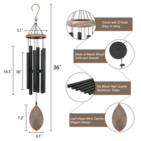 ASTARIN wind chime uses heavy-duty nylon cord and beech striker for clarity.