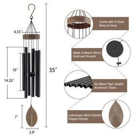 ASTARIN leaf-design wind chime adds visual interest to garden.