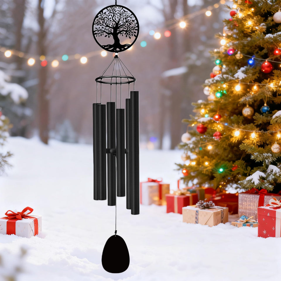 ASTARIN memorial wind chimes in outdoor setting with deep tone sound enhancing garden serenity