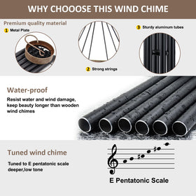ASTARIN pentatonic-scale wind chime delivers calm melody in every breeze.