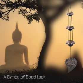 ASTARIN cooper leaf wind chime bells detail with soft, melodic tones.