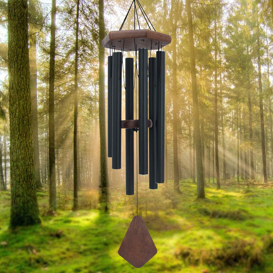 ASTARIN wind chime outdoor 30-inch black adds tranquil garden ambiance