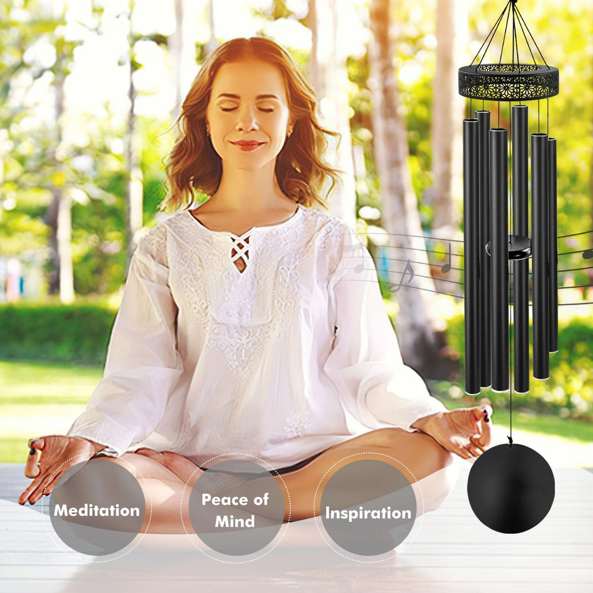 ASTARIN wind chimes feature adjustable bell length for varied scales.